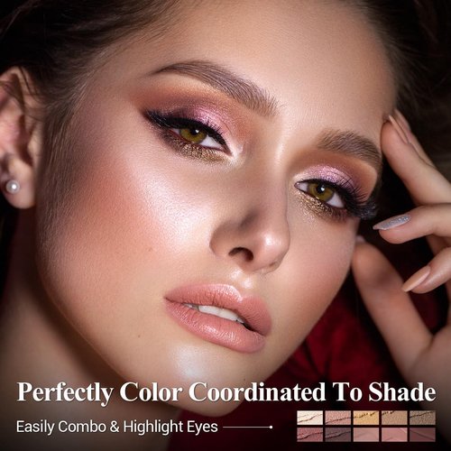 LUXAZA PRO Brown Eyeshadow Stick Makeup Set | 10PCS Neutral Shimmer & Matte Palette - Espresso