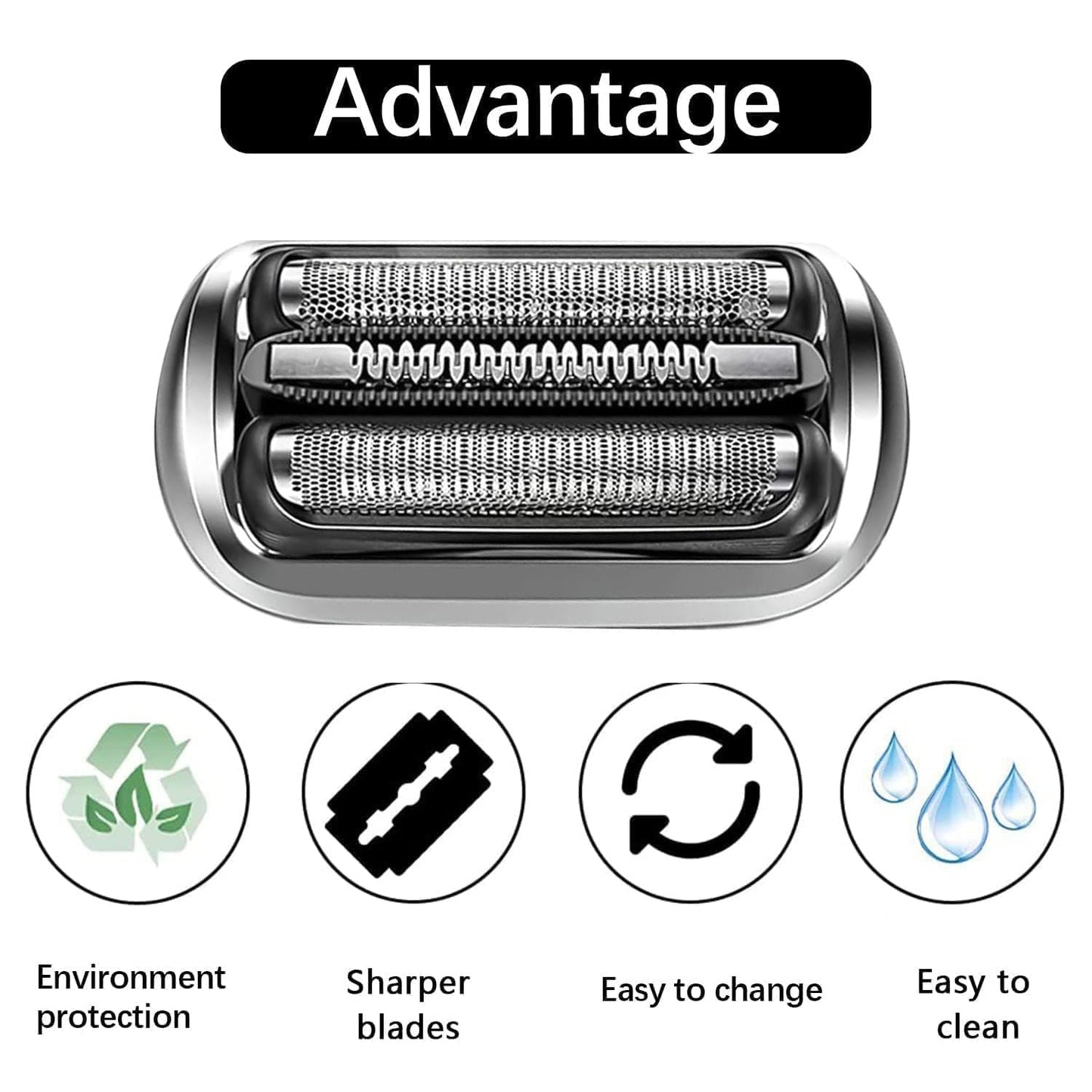 Braun 73S Replacement Head - Compatible Razor Blades for Series 7 Electric Shavers | S7 7020s, 7025s, 7085cc, 7075cc