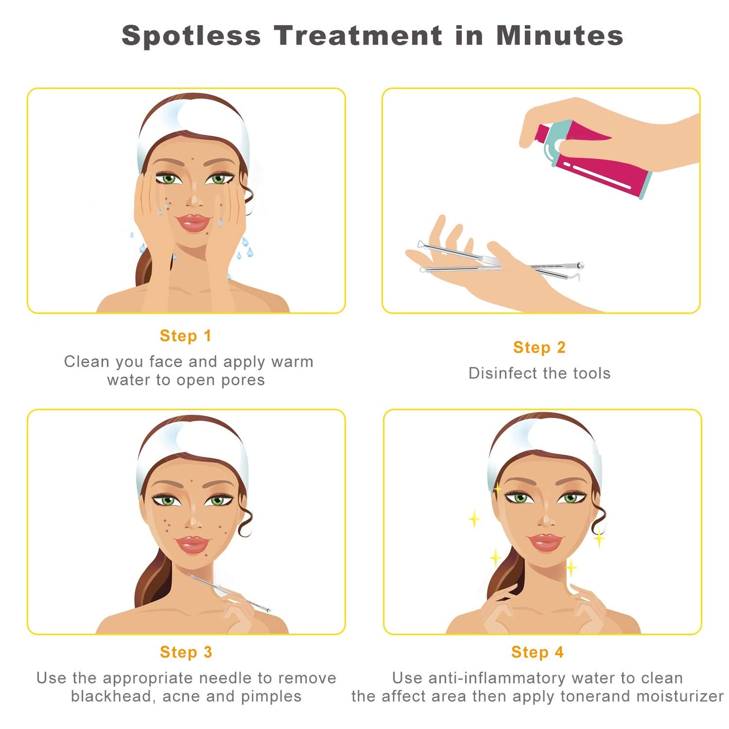 Pimple Popper Tool Kit - Boxoyx 10 Pcs Blackhead Remover Comedone Extractor Kit with Metal Case for Quick and Easy Removal of Pimples, Blackheads, Zit Removing, Forehead,Facial and Nose(Silver)