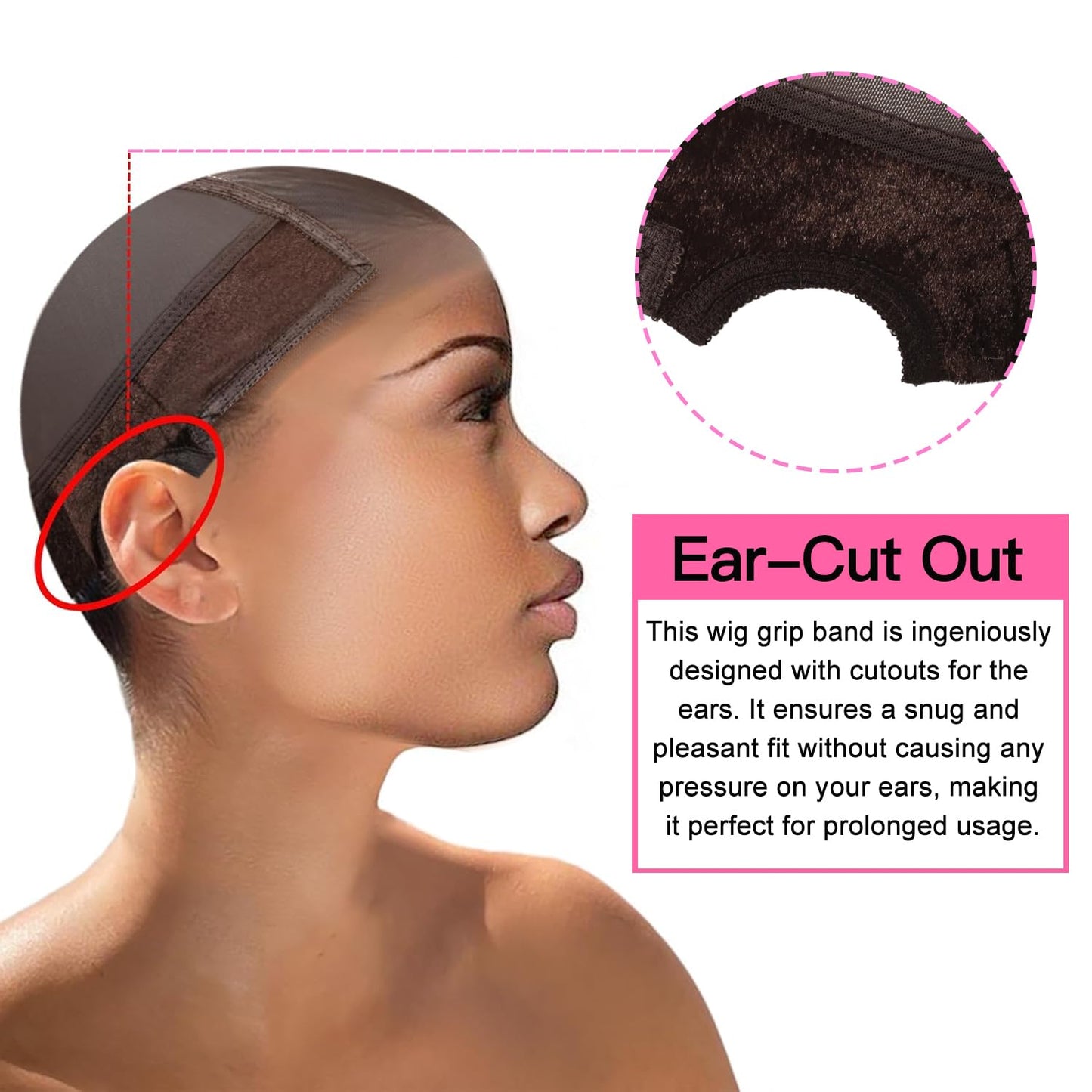 Wig Cap,Wig Grip Cap for Glueless Wigs Non Slip 4x5 HD Wig Band Caps for Women Lace Front keep Wig in Place (brown)