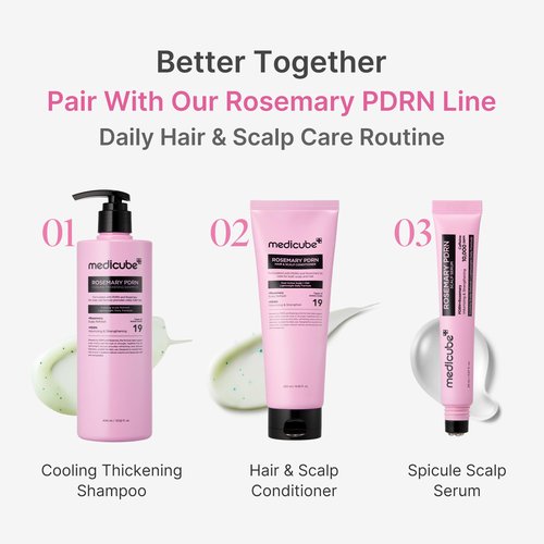 medicube Rosemary PDRN Clarifying Shampoo | Refreshing, Nourishing Care for Fine, Weak-Looking Hair | Amino Acid for Strengthening & Nourishing Formula | Korean Hair Care, 13.52 fl.oz