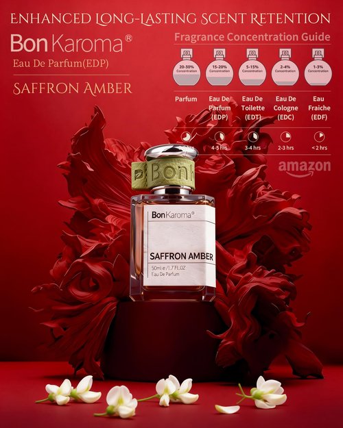 Saffron Amber Eau de Parfum | Long-Lasting Woody Oriental Scent for Women | 1.7 oz Elegant Spray
