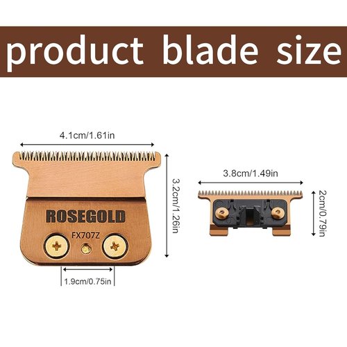 BaByliss PRO FX707Z Replacement Blades - DLC 2.0 Trimmer Blades for FX787 & FX726 | 2 Pcs Rose Gold