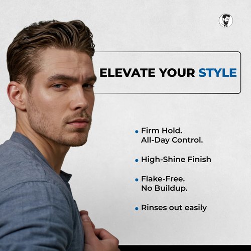 Gentlemen Republic Oceano Men's Hair Gel - 64oz Strong Hold & High Shine, Alcohol-Free Formula