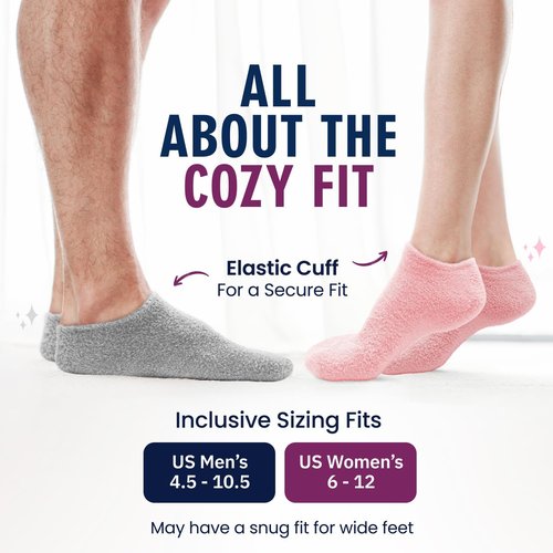 Dr. Frederick’s Moisturizing Gel Socks - Ultimate Dry Feet & Cracked Heel Relief - Plush Pink with Mango & Shea Butter