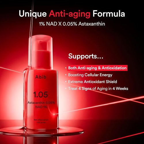 Abib Red Effect Serum - Anti-Aging Facial Skincare with NMN & Astaxanthin | 1.05 Pump, 1.01 Fl Oz