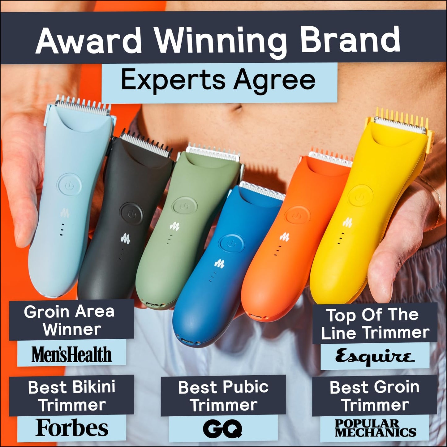 MERIDIAN Trimmer Plus Body & Bikini Hair Manscaping Trimmer, Adjustable Guard, USB-C Charging, Flash Light, Travel Lock, Charging Dock