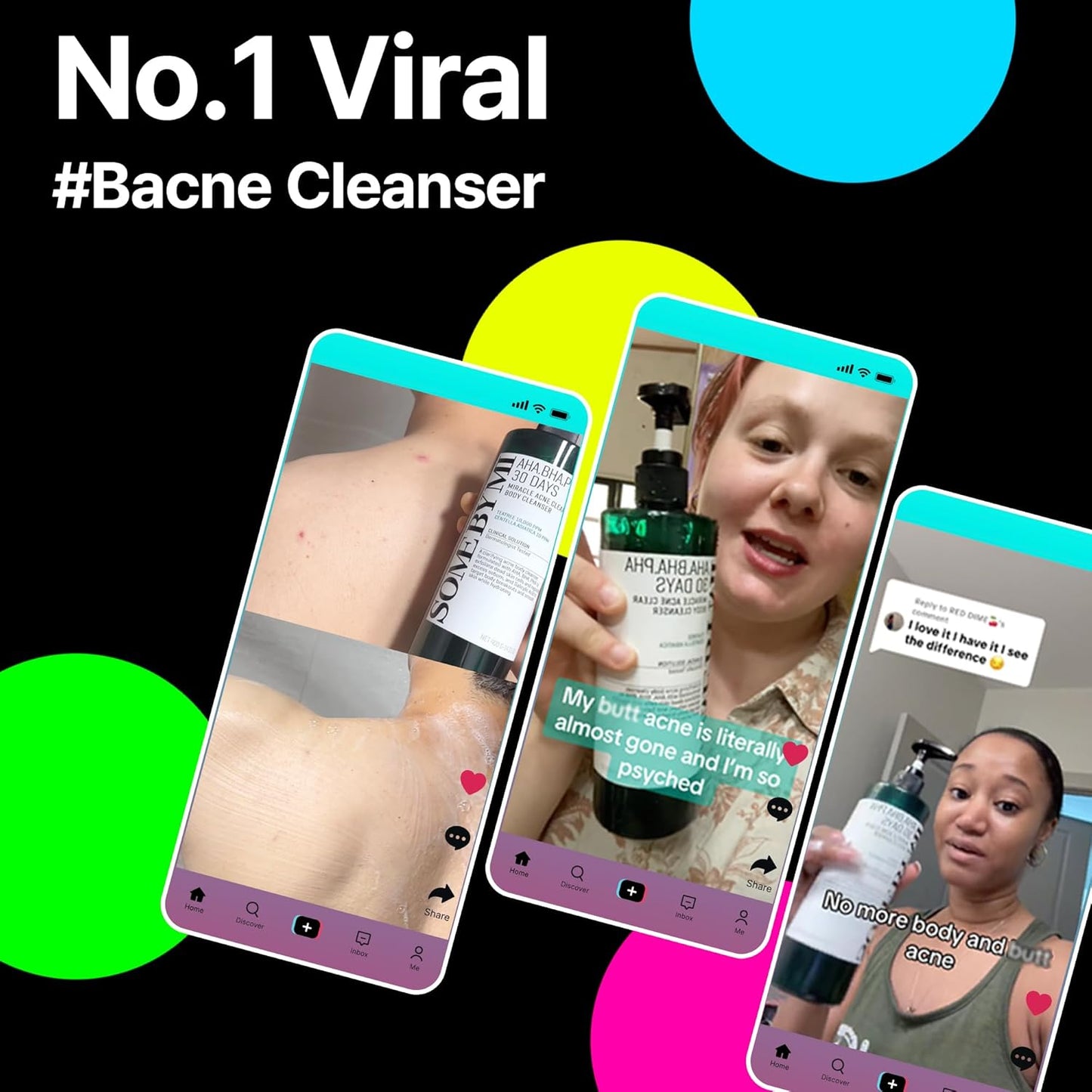 Some By Mi AHA BHA PHA 30 Days Miracle Acne Clear Body Cleanser | Beta-Panthenol Repair Cream