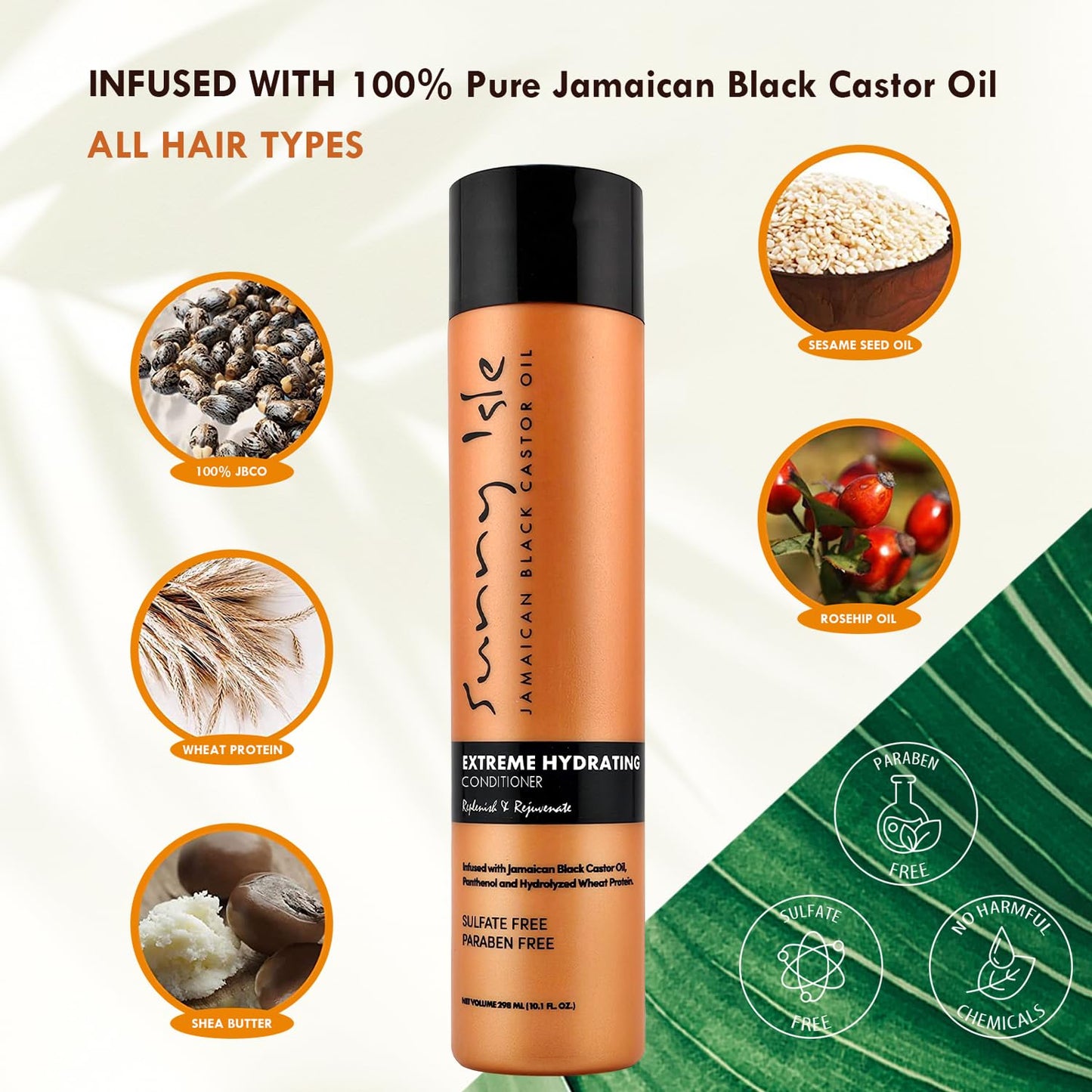 Sunny Isle Jamaican Black Castor Oil | Extreme Hydrating Conditioner - 10 Fl Oz, Orange