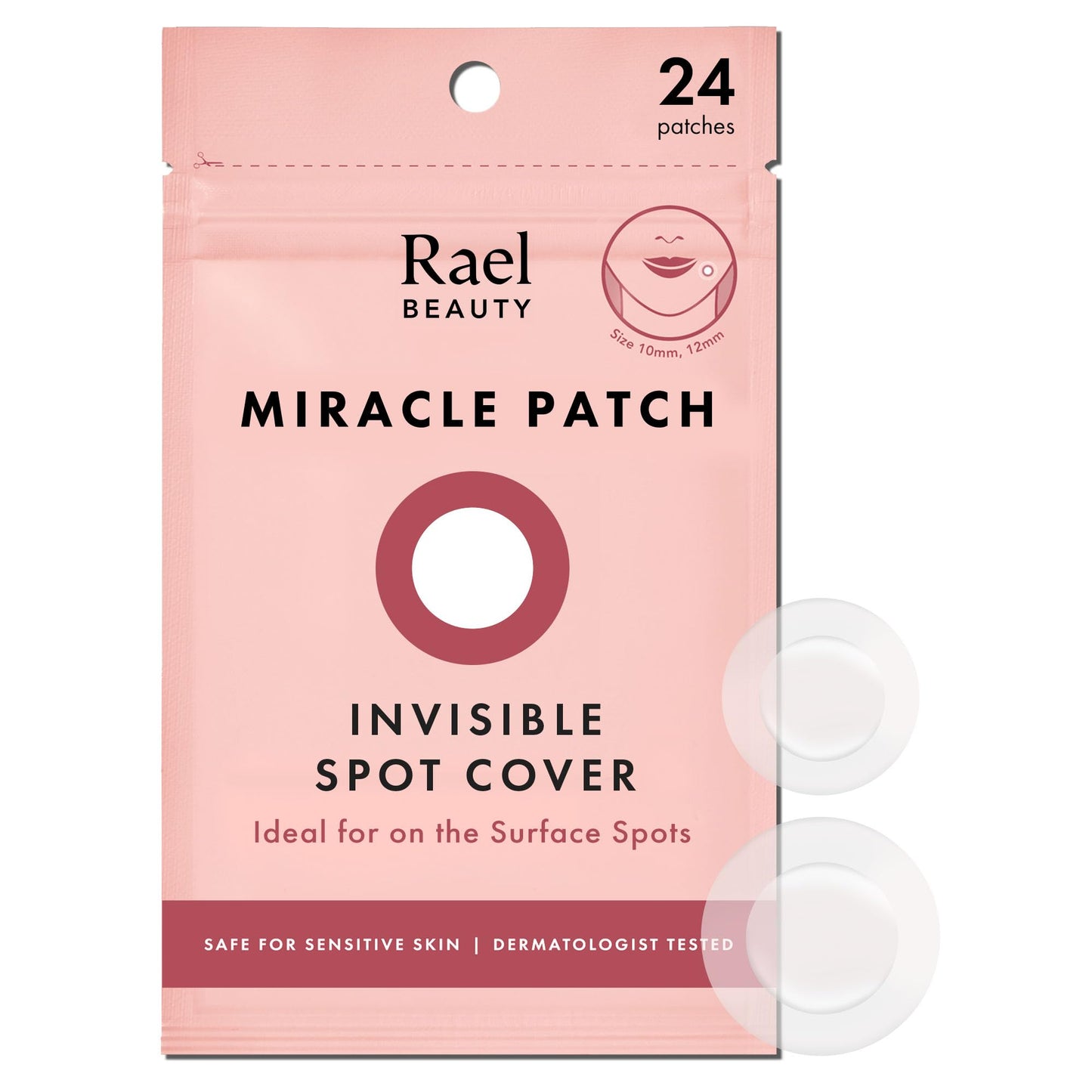 Rael Pimple Patches, Miracle Invisible Spot Cover - Hydrocolloid Acne Pimple Patch, Absorbs Zits & Blemish, Korean Skin Care, 2 Sizes (96 Count)