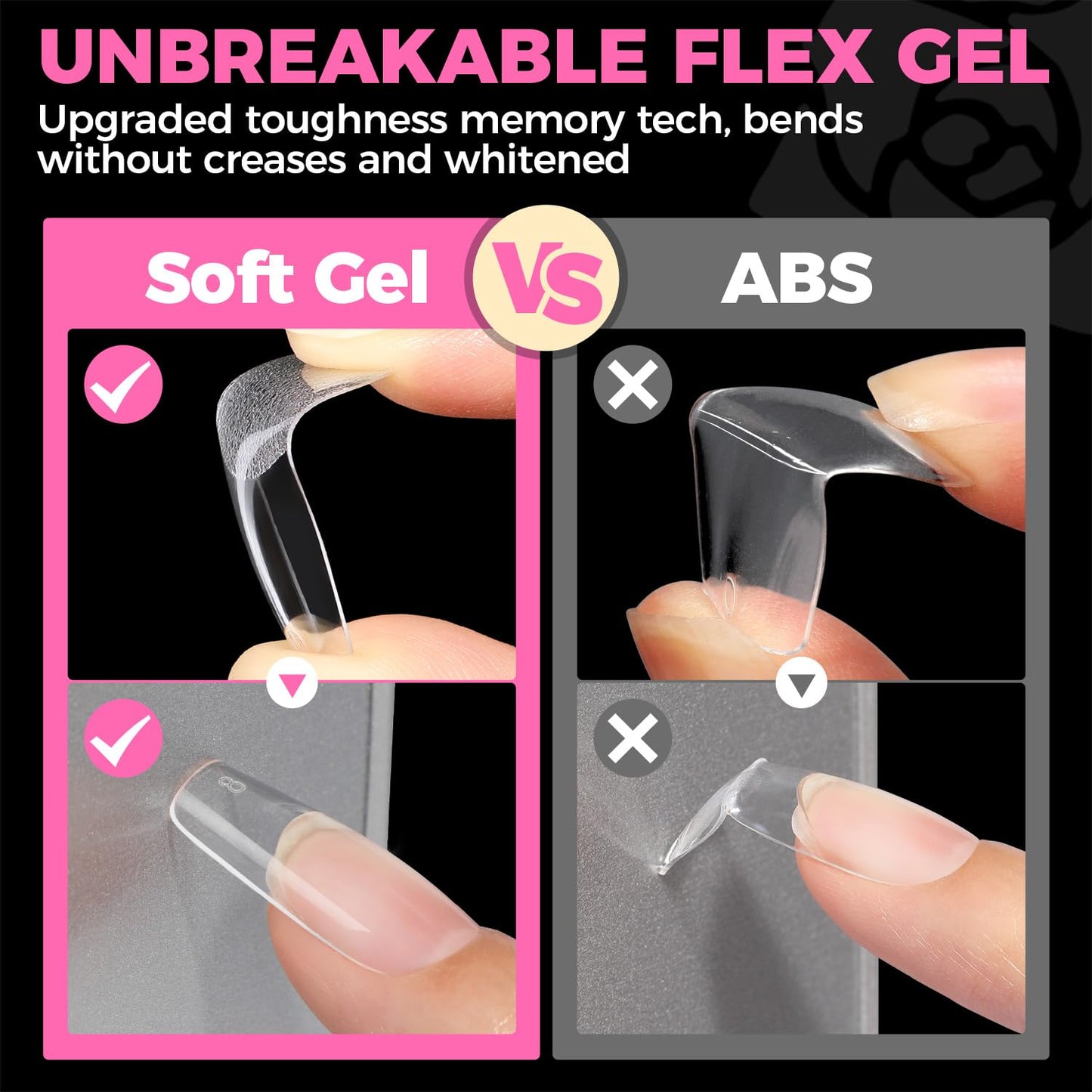 UNA GELLA Gel Nail Glue, Solid Nails Gl ue Gel 40g Lamp Curing Needed Soak Off G LUE Strong Nail G LUE G el for Acrylic Fake Nails Tips Extension Press On Nails for Gelly Tips