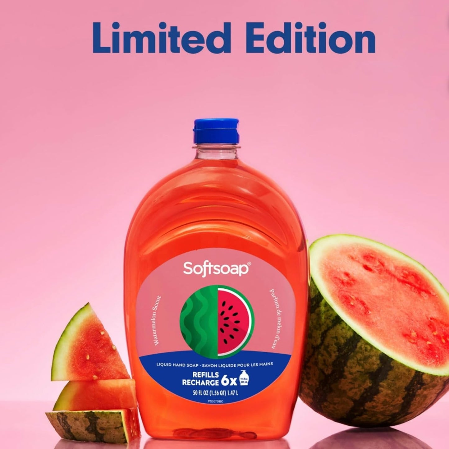 Softsoap Limited Edition Seasonal Scents - Extra Large 100 FL Oz Refill Bottles | Watermelon Liquid Hand Wash