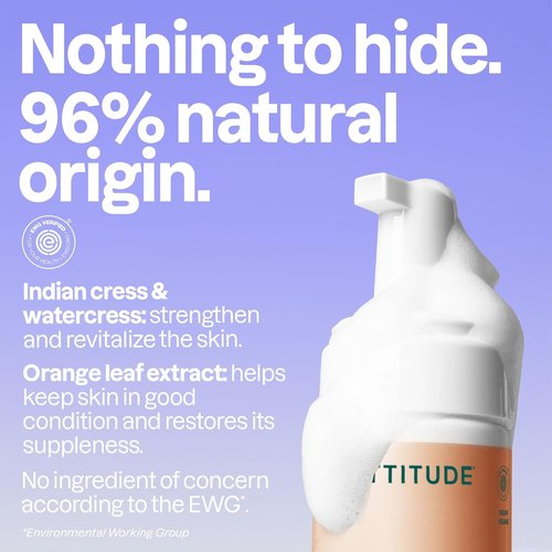 ATTITUDE Micellar Foaming Facial Cleanser - EWG Verified, Vegan Formula with Orange Blossom & Eucalyptus, 5 Fl Oz (Pack of 6)