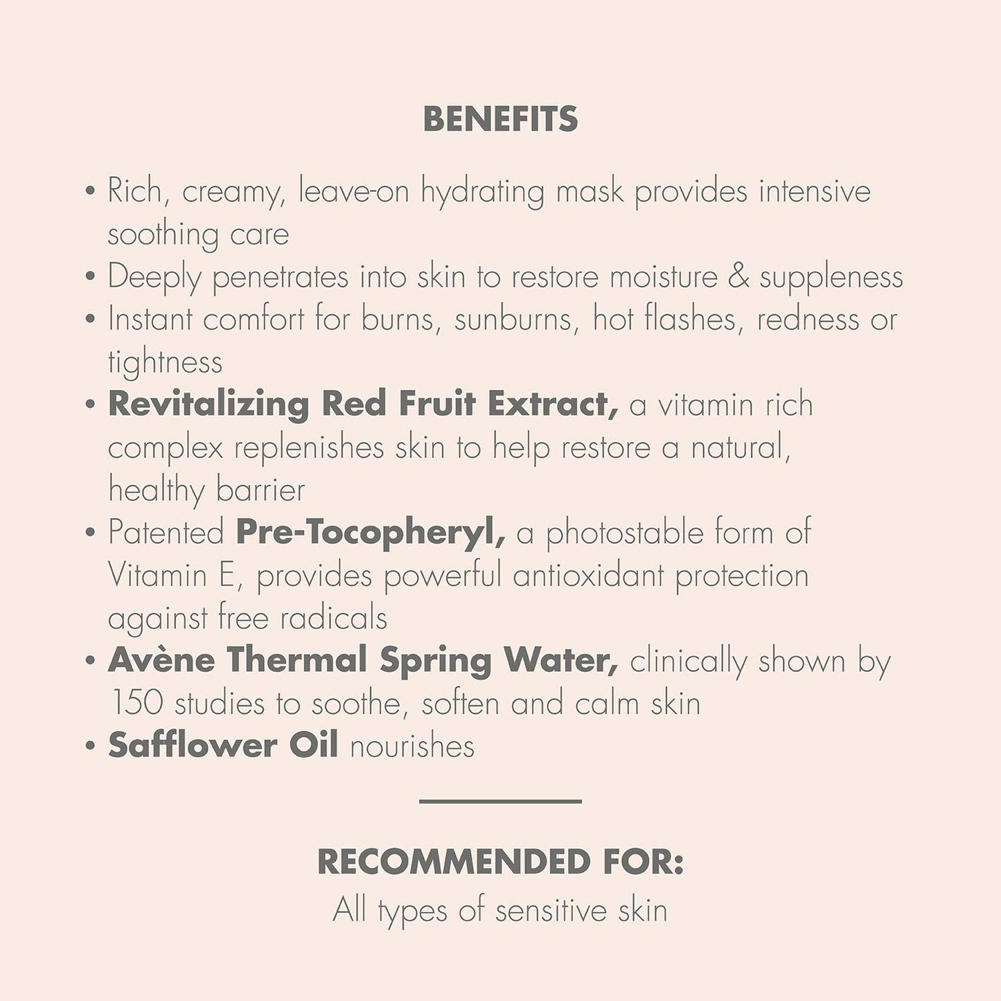 Avène Soothing Radiance Mask - Deep Hydration for All Skin Types | Non-Comedogenic 1.6 Oz