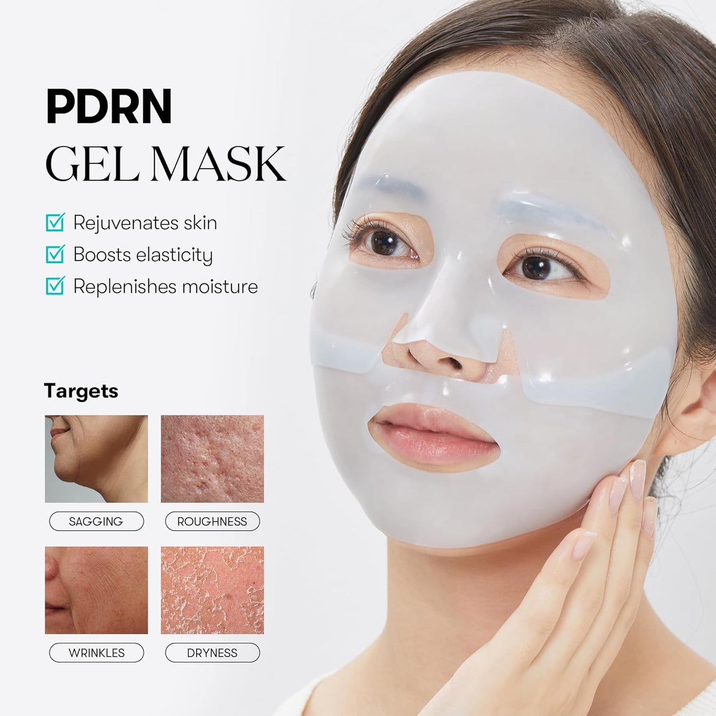 VT COSMETICS PDRN Hydrogel Mask - Intensive Nourishing Overnight Treatment | 33g x 4 Pack, Hydrating & Rejuvenating