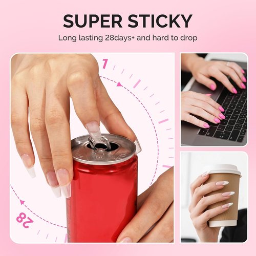 MelodySusie 3Free Nail Glue Gel - Super Sticky Adhesion for False Nail Tips | 2 Pcs 15ml, No Hema