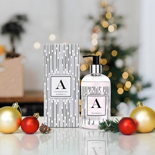 Brevä Soap Co. Monogrammed Luxury Liquid Hand Soap - Personalized Citrus Bloom Scent | 12 oz - Letter A