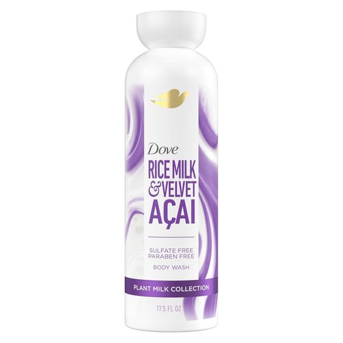 Dove Plant Milk Cleansing Body Wash - Acai & Rice Milk for Moisturized Skin | 17.5 fl oz