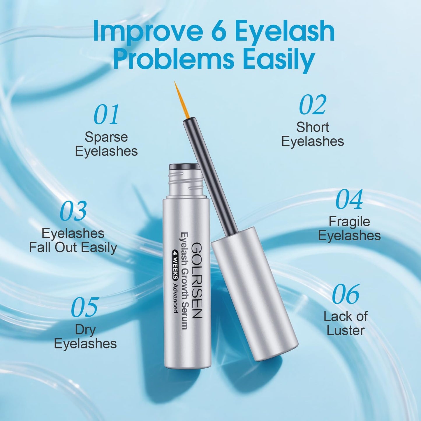 Skiennix Eyelash Growth Serum - Advanced Myristoyl Pentapeptide-4 Formula for Thicker, Longer Lashes | 4ml