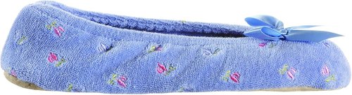 Isotoner Women's Ballerina Slippers - Embroidered Terry Comfort | Cozy Footwear for Home