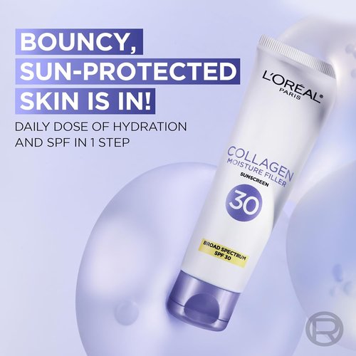 L'Oreal Paris Collagen Moisture Filler Face Cream - Anti-Aging SPF 30 Moisturizer with Serum Sample