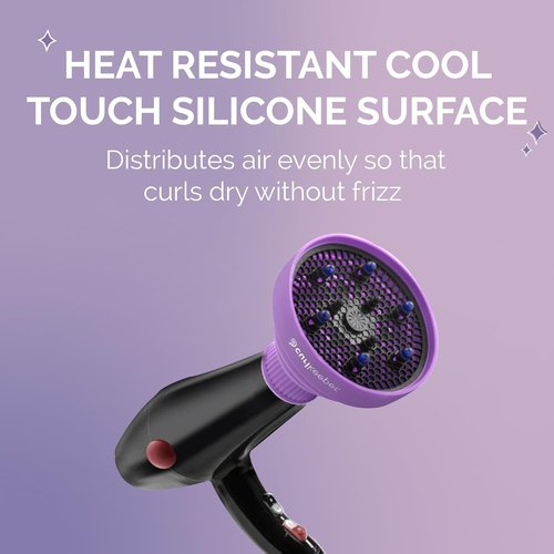Curl Keeper Hair Dryer Diffuser - Pop-Up Silicone Attachment for Curly Hair | Travel-Friendly & Universal Fit