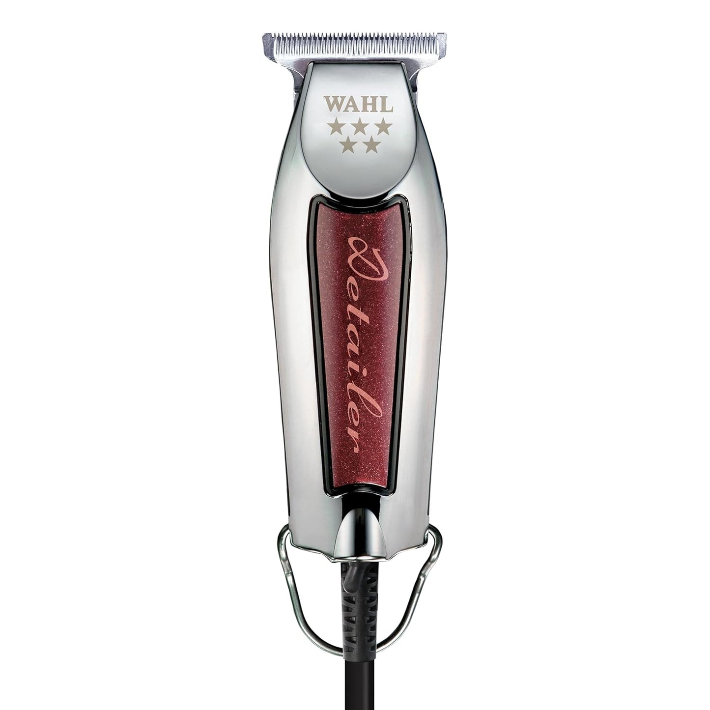 Wahl Professional Detailer Trimmer - Burgundy Adjustable T-Blade with 3 Guides & Accessories