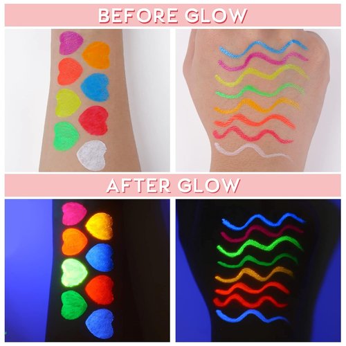 BOBISUKA UV Neon Liquid Eyeliner Set - 8 Matte Waterproof Colors for Vibrant Eye Makeup