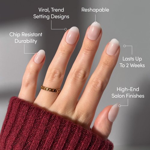 Glamnetic Press On Nails - Milk Bath | Short Round White Fake Nails, Salon Quality Milky Nails | 12 Sizes - 30 Nail Kit with Glue