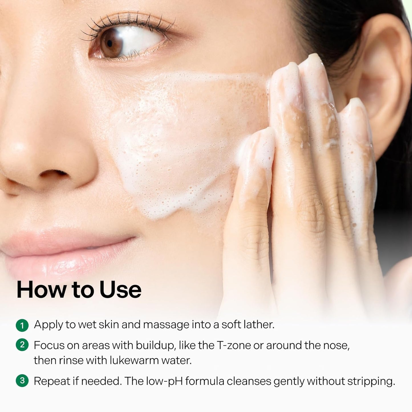 Skiennix pH Balanced Gel Cleanser - Hydrating Korean Foaming Face Wash with Algae11 & Kelp Powder | 100ml/3.38 fl.oz.