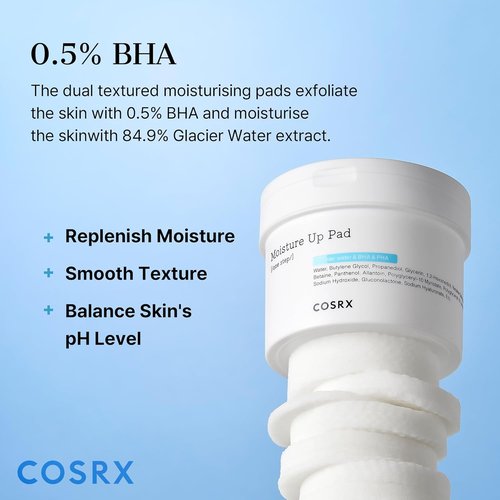COSRX Moisture Up Pads - Gentle Daily Exfoliant for Sensitive Skin | 70 Sheets for Breakout Prevention & Nourishment