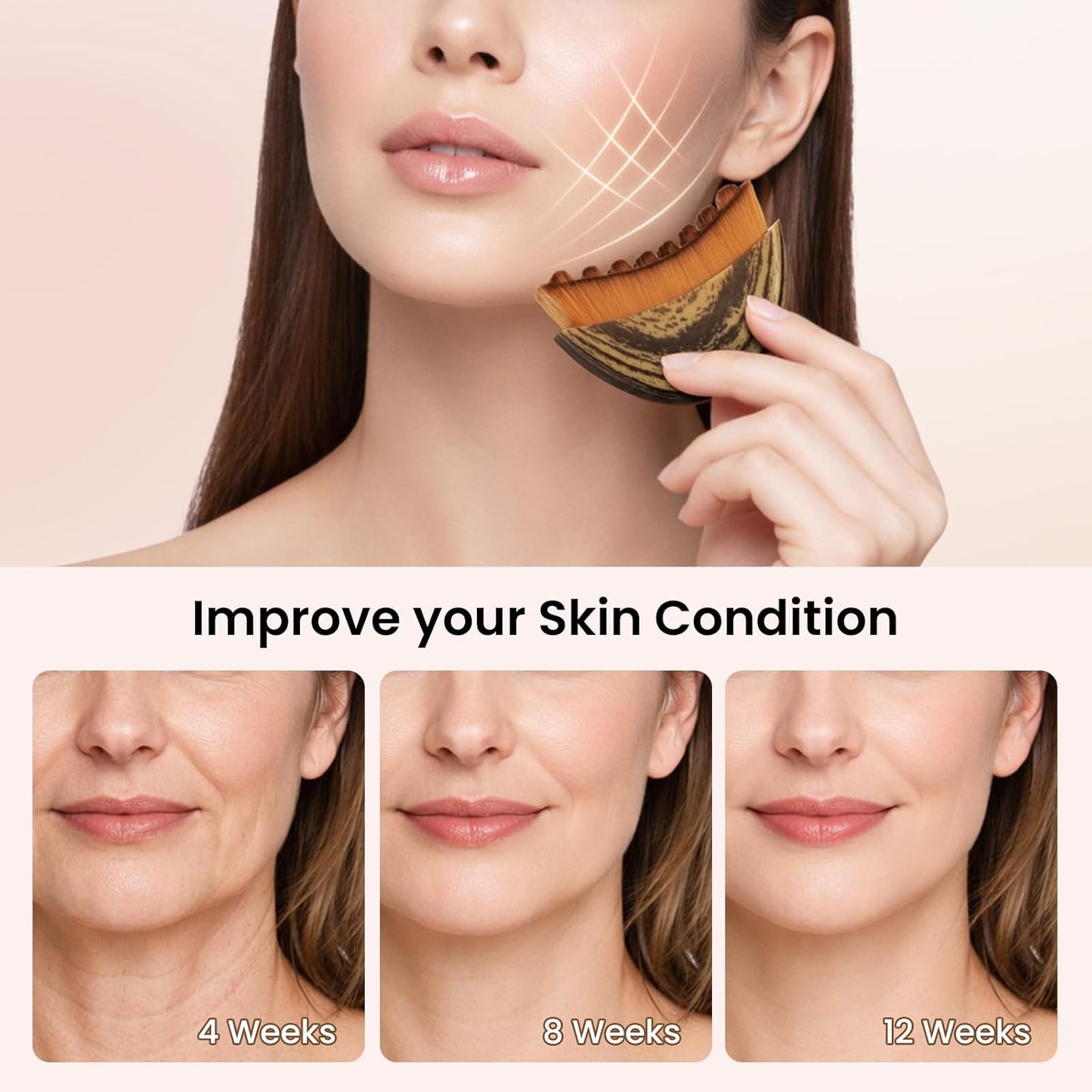 Skiennix Lymphatic Facial Contour Brush - Lift, Sculpt & Depuff for Glowing Skin - 1 Piece Massage Tool