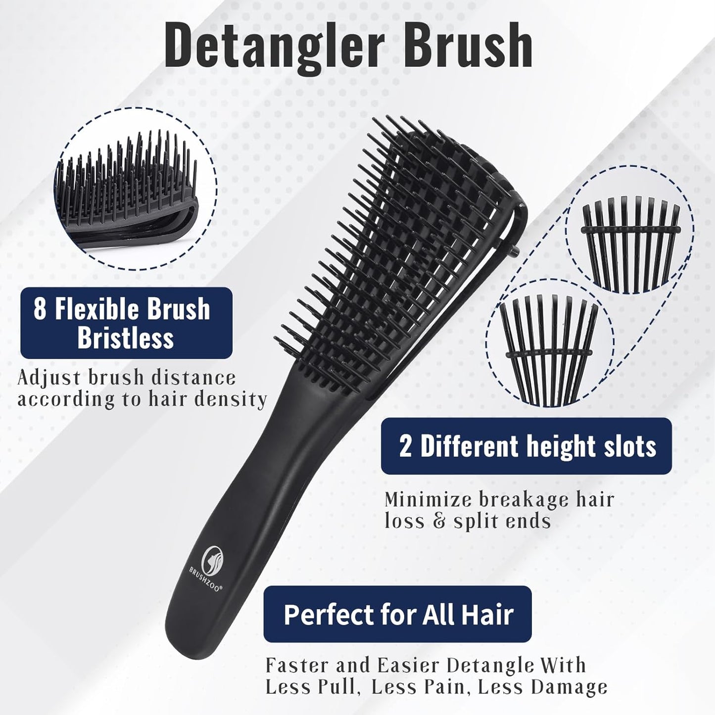 Skiennix Hair Brush Set - Detangler Brush for Natural Curly Hair | Includes Spray Bottle for Easy Styling