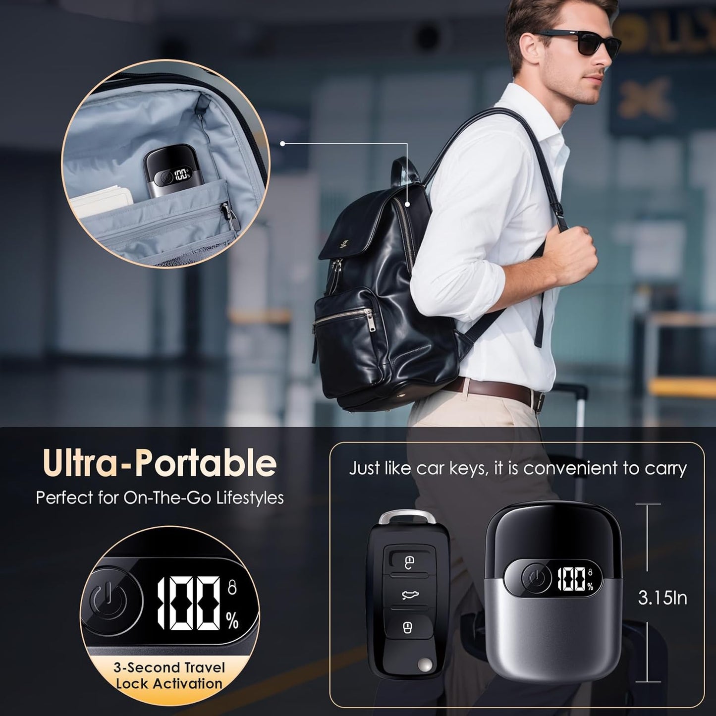Skiennix Electric Razor - Foil Shaver & Beard Trimmer with LED Display | USB-C Fast Charge, IPX7 Waterproof, Charcoal Black