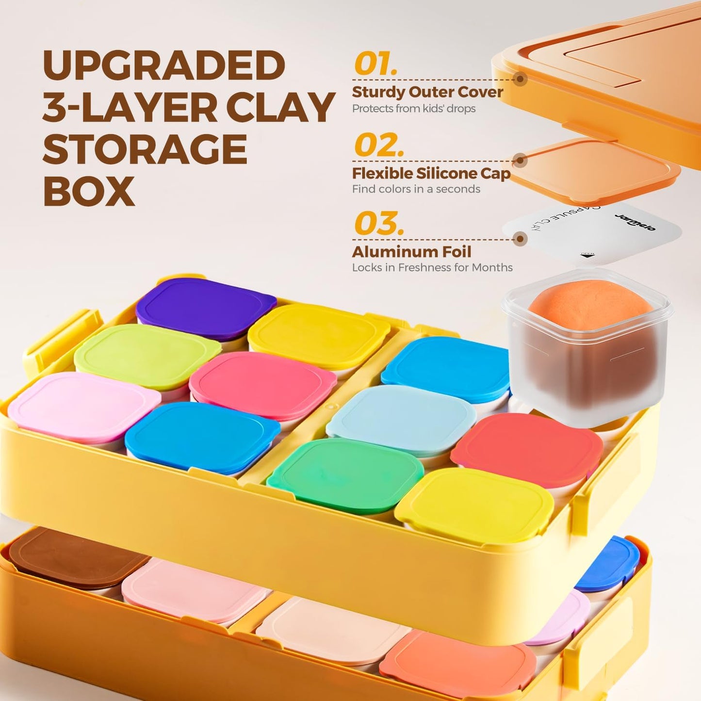 Skiennix Air Dry Clay Kit for Kids - Magic Modeling Clay with Storage Box & Tools | Perfect for Ages 6-12