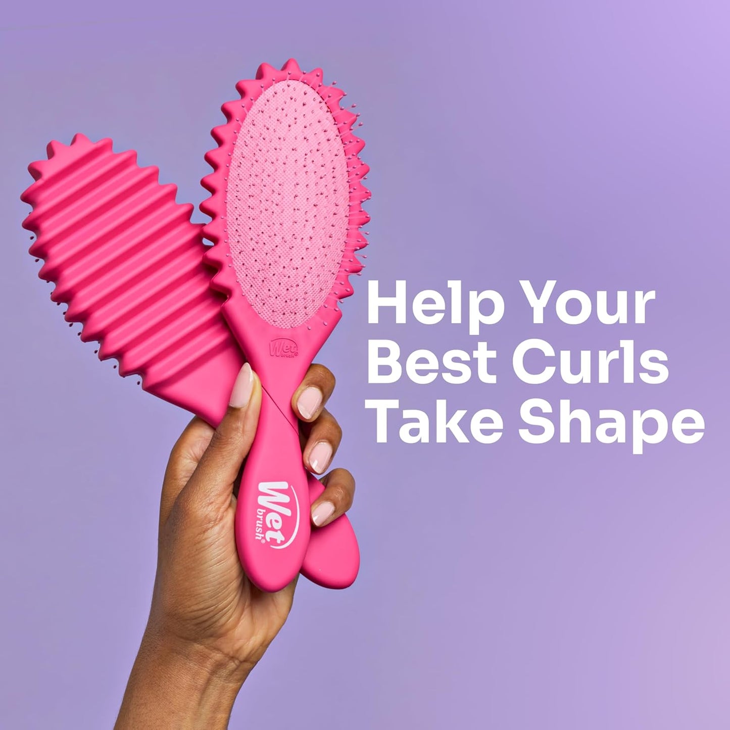 Wet Brush Curl Shaper Detangler Brush - Pink | Frizz-Free Curl Defining for All Hair Types