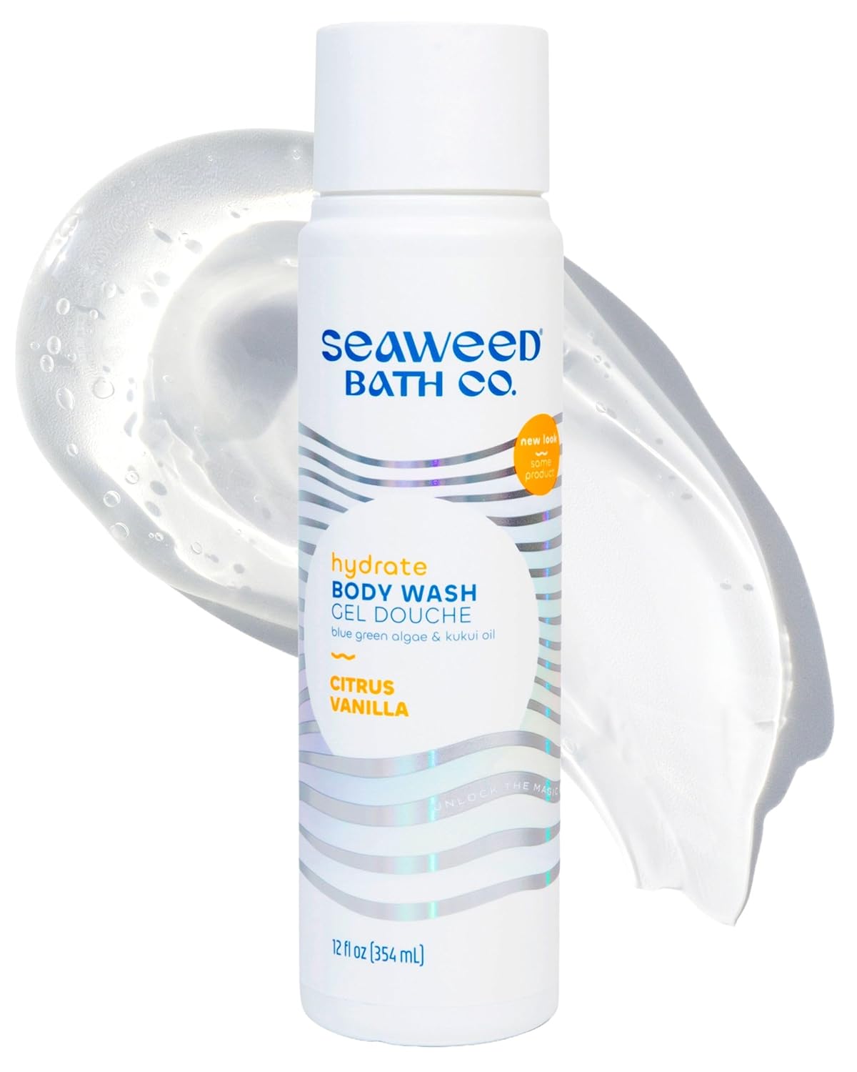 Seaweed Bath Co. Hydrate Body Wash - Citrus Vanilla Foaming Gel Cleanser - Vegan & Sulfate Free - 12 oz