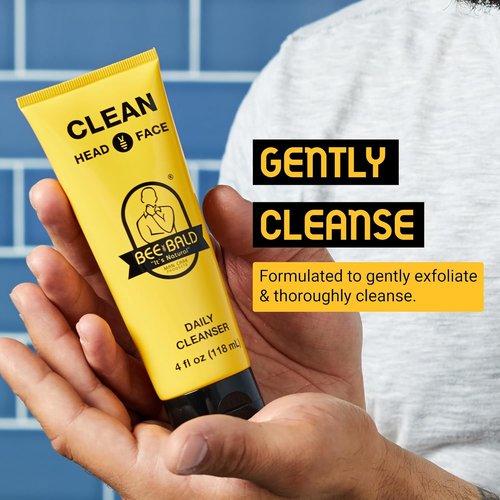 Bee Bald CLEAN Daily Head & Face Cleanser - Refreshing Bald Head Care for Men & Women | 4 fl Oz