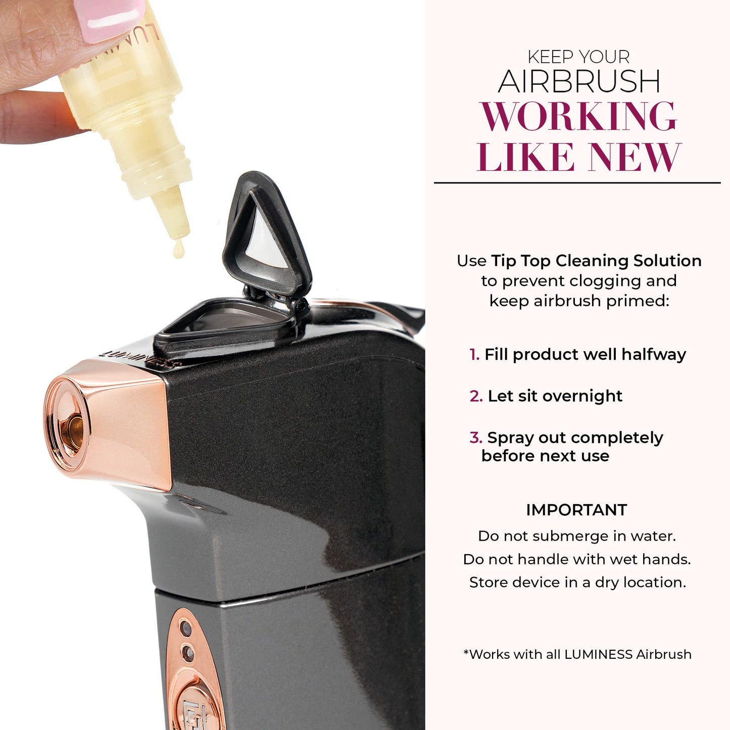 Luminess BREEZE DUO Airbrush Makeup System, Rich Coverage – 9-Piece Kit includes 2x Silk Airbrush Foundation, Plum Shade Blush, Glow Highlighter, Moisturizer Primer, and Airbrush Cleaning Solution