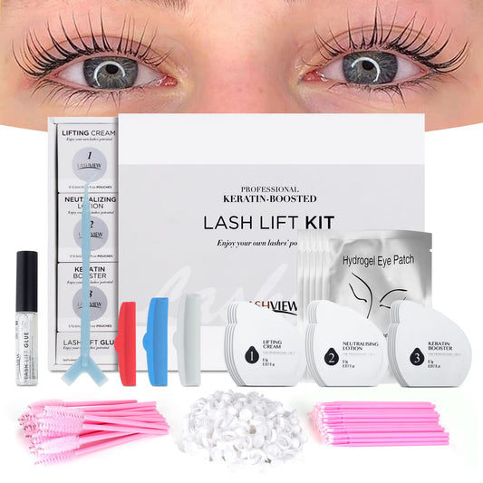 LASHVIEW Lash Lift Kit,Professional Eyelash Perm Kit,Liquid Set,Semi-Permanent,Curling Perming,Wave Lift Extension Perm Set,5 Times