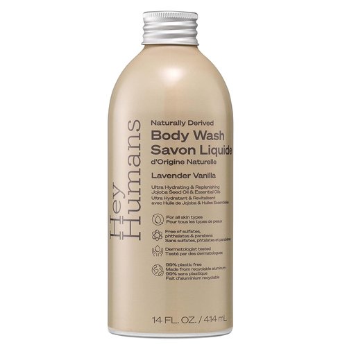 Hey Humans Lavender Vanilla Body Wash - Moisturizing with Natural Jojoba Oil | Vegan, 14 fl. Oz