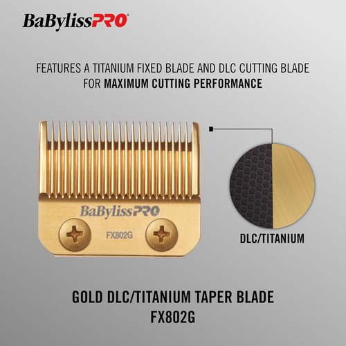 BaBylissPRO Replacement Taper Clipper Blades - Compatible with FX870, FX825, FX673 | Precision Cutting