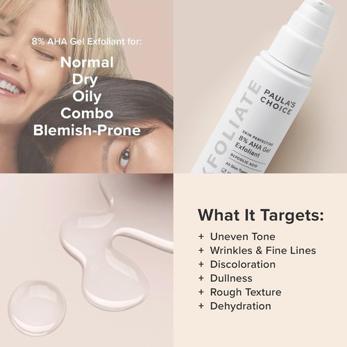 Paula's Choice Skin Perfecting 8% AHA Gel Exfoliant - Gentle Leave-On Face Exfoliator with Glycolic Acid, Chamomile & Green Tea for All Skin Types