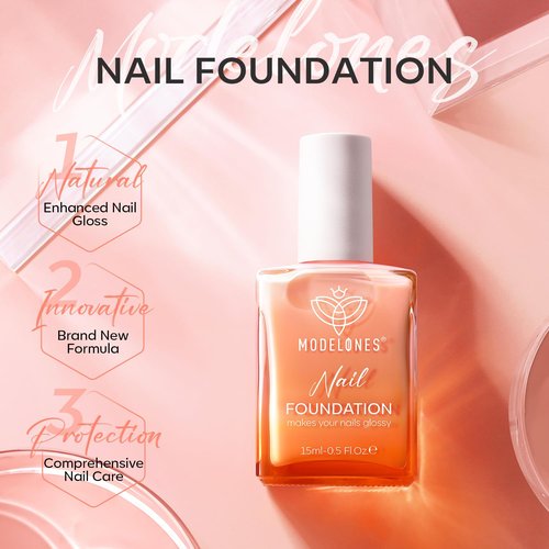 modelones Nail Strengthener Nude Nail Repair for Damaged Nails Strengthening Polish 15ml Nail Growth and Strengthener Natural Concealer Foundation Nail Care Gifts for Women