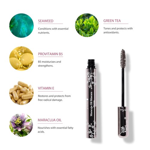 100% PURE Maracuja Oil Mascara - Dramatic Volume & Length, Vegan Dark Chocolate - 0.35 oz
