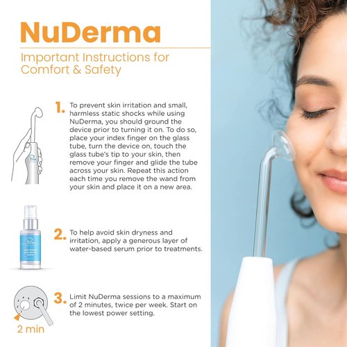 Pure Daily Care NuDerma Handheld Skin Therapy Wand Machine w/Neon – Anti-Aging - Skin Tightening - Wrinkle Reducing - Dark Circles – Clarifying - Hair & Scalp Stimulator