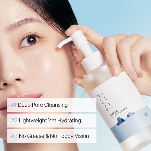ROUND LAB 1025 Dokdo Cleansing Oil - Lightweight Makeup Remover for Sensitive Skin | 6.76 Fl Oz