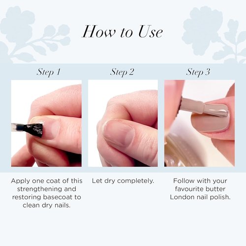 butter LONDON Nail Rescue Base Coat - Strengthens & Restores Damaged Nails | Gluten-Free, 0.2 Fl Oz