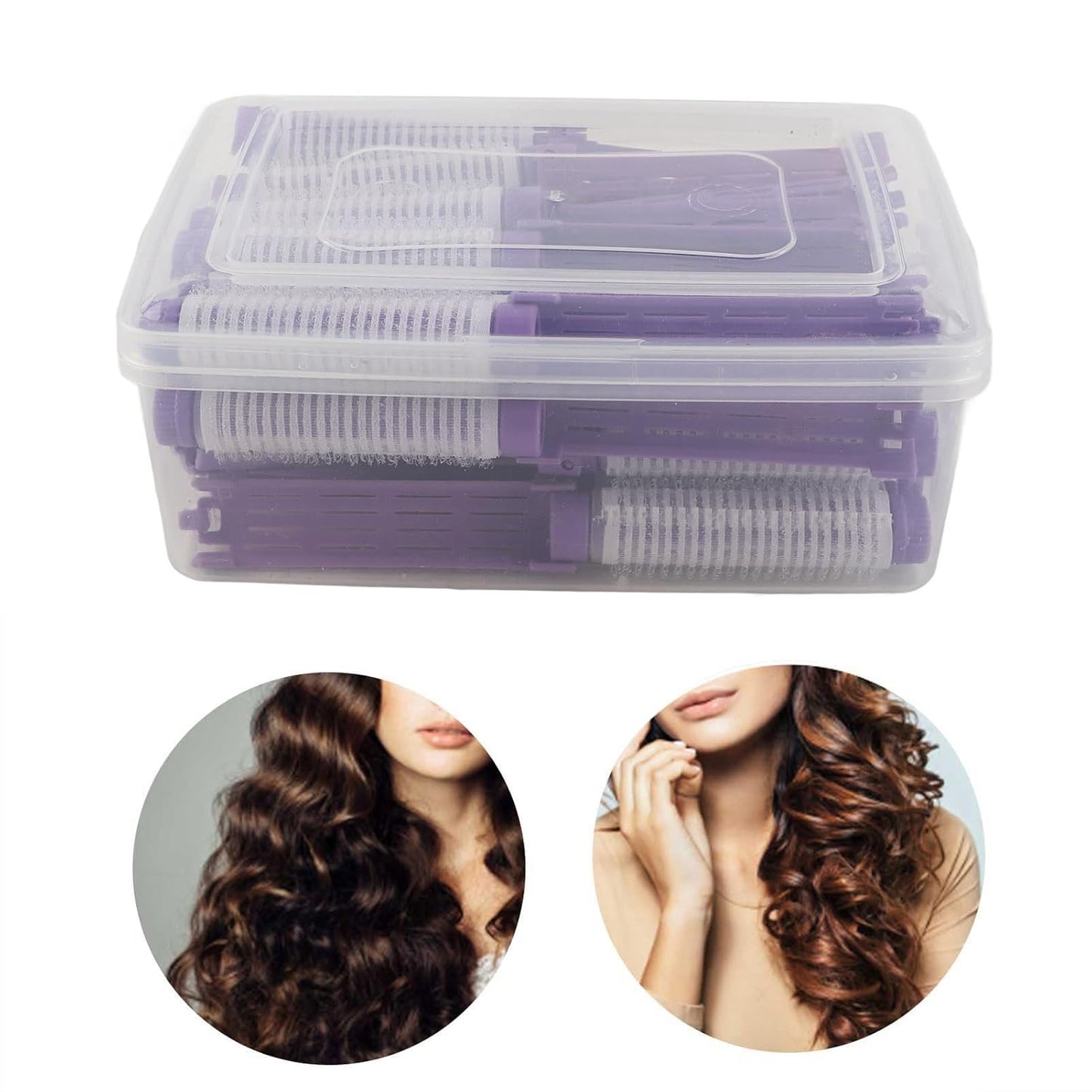 Skiennix Fluffy Korean Perming Rod Rollers - 20pcs Hair Curling Kit for DIY Root Perm | Purple