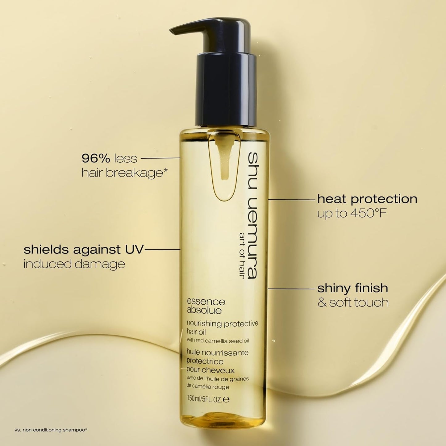Shu Uemura Art of Hair Essence Absolue Nourishing Hair Oil - Lightweight, Hydrating & Frizz-Reducing with Japanese Camellia Oil